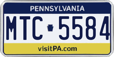 PA license plate MTC5584