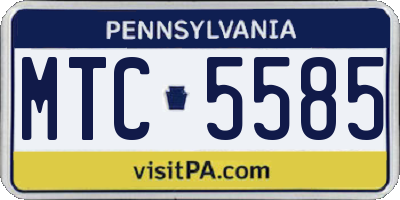 PA license plate MTC5585