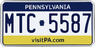 PA license plate MTC5587