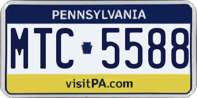 PA license plate MTC5588