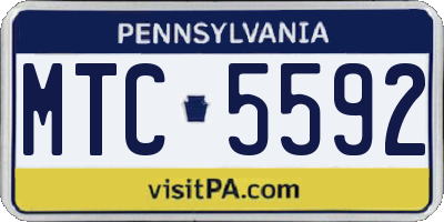 PA license plate MTC5592