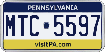 PA license plate MTC5597