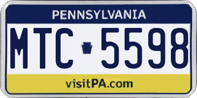 PA license plate MTC5598