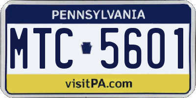 PA license plate MTC5601