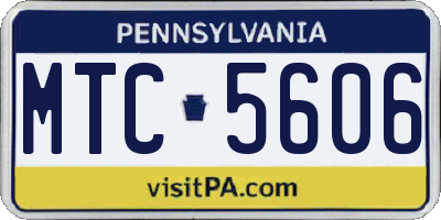 PA license plate MTC5606