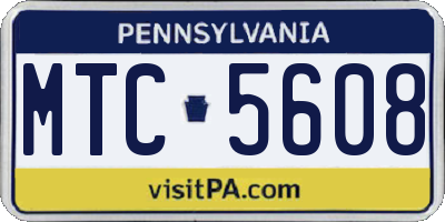 PA license plate MTC5608