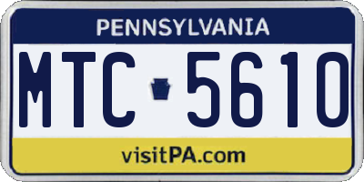 PA license plate MTC5610