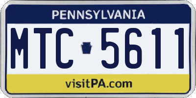 PA license plate MTC5611