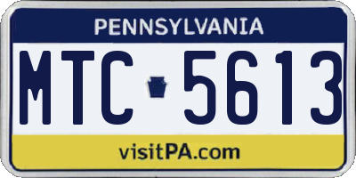 PA license plate MTC5613