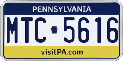 PA license plate MTC5616