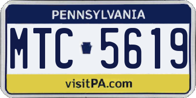PA license plate MTC5619