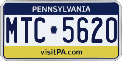 PA license plate MTC5620