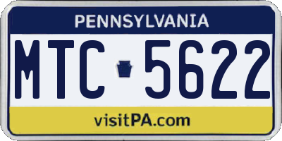 PA license plate MTC5622
