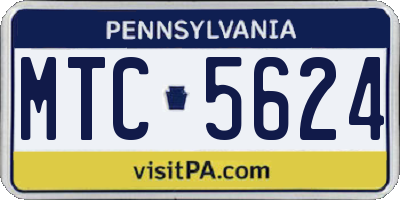 PA license plate MTC5624