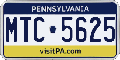 PA license plate MTC5625
