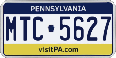 PA license plate MTC5627