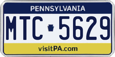 PA license plate MTC5629