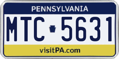 PA license plate MTC5631