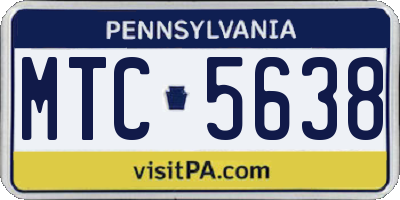 PA license plate MTC5638