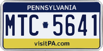 PA license plate MTC5641