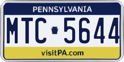 PA license plate MTC5644