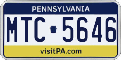 PA license plate MTC5646