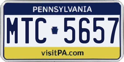 PA license plate MTC5657