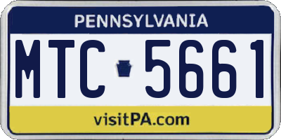 PA license plate MTC5661