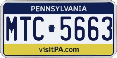 PA license plate MTC5663