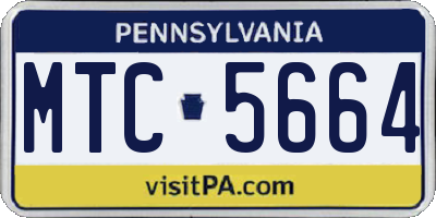 PA license plate MTC5664