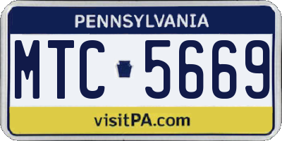PA license plate MTC5669