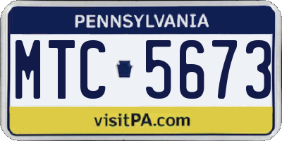 PA license plate MTC5673