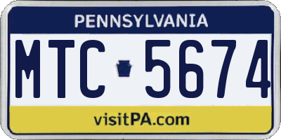 PA license plate MTC5674