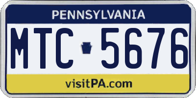 PA license plate MTC5676
