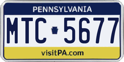PA license plate MTC5677