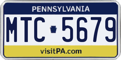 PA license plate MTC5679