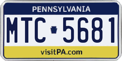 PA license plate MTC5681