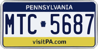 PA license plate MTC5687