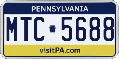 PA license plate MTC5688