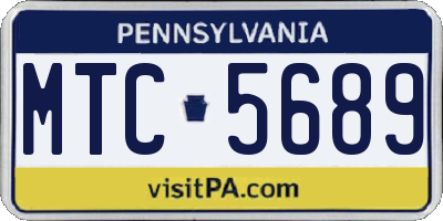 PA license plate MTC5689