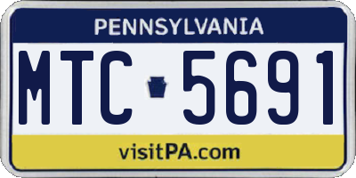 PA license plate MTC5691