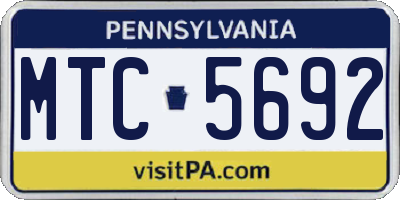 PA license plate MTC5692