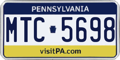 PA license plate MTC5698