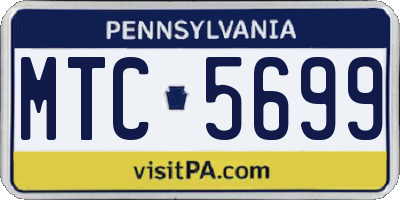 PA license plate MTC5699