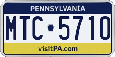 PA license plate MTC5710