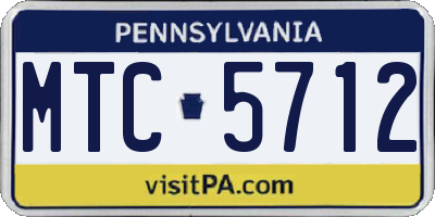 PA license plate MTC5712