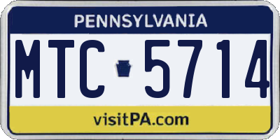 PA license plate MTC5714