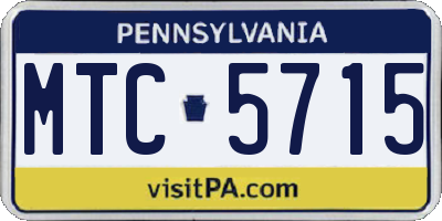 PA license plate MTC5715