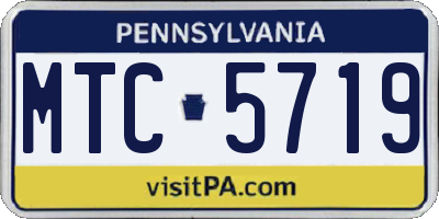 PA license plate MTC5719