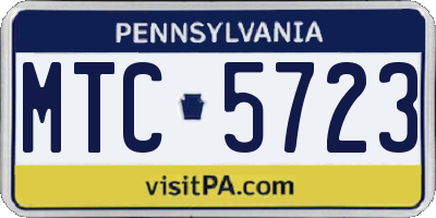 PA license plate MTC5723
